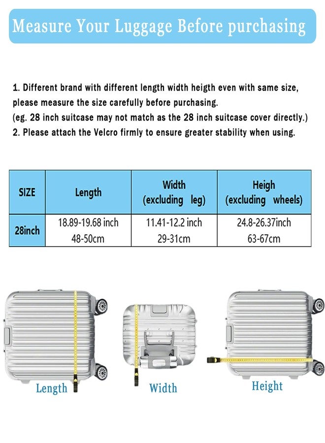 Hapforever 1 Pack Clear Luggage Cover Protector, 28 Inch PVC Suitcase Cover Protectors Waterproof Luggage Covers for Wheeled Suitcases Dustproof Suitcases Covers for Luggages - Image 2